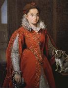 Alessandro Allori With the red dog lady
